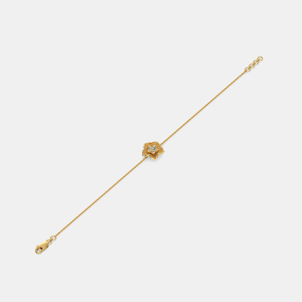 0.025 Ct Round bracelets with Purity of 18Kt