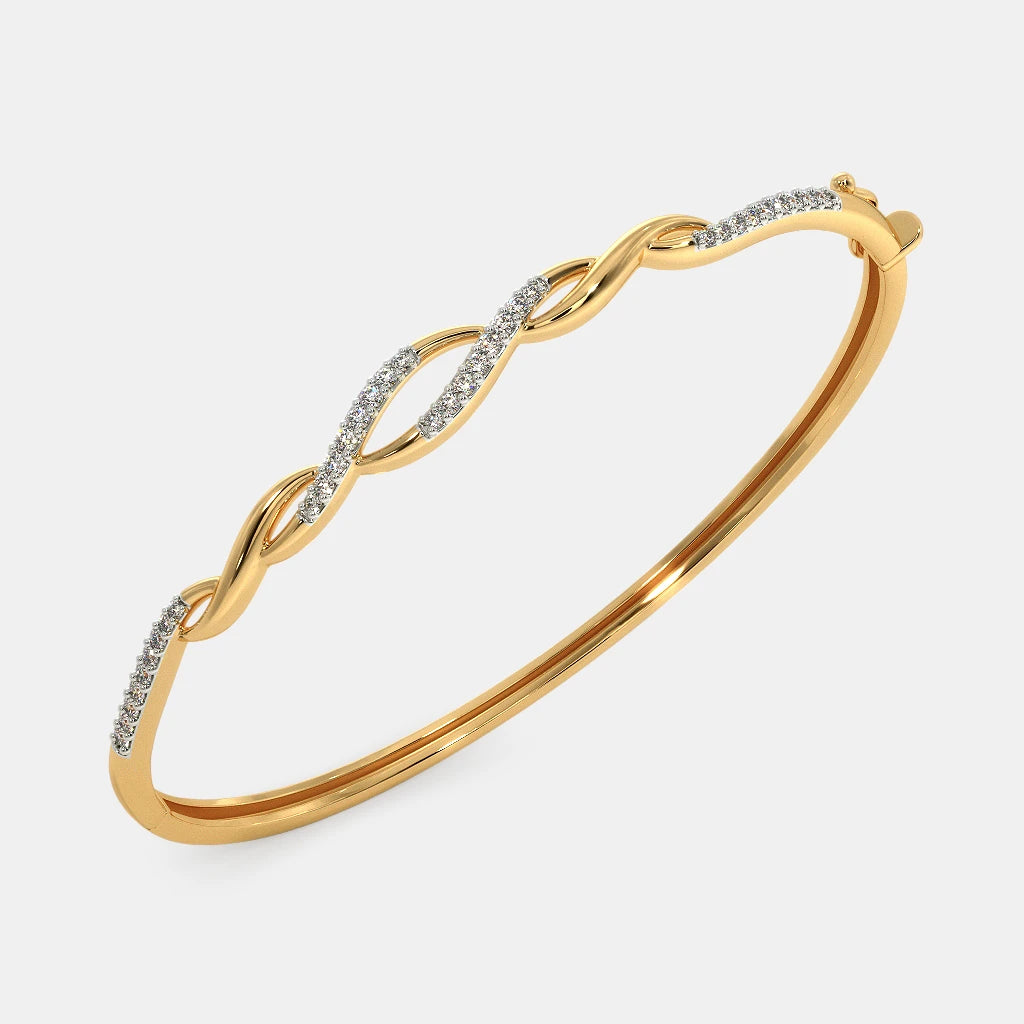 0.284 Ct Round bangles with Purity of 14Kt
