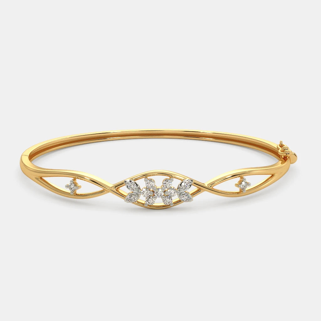 0.285 Ct Round bangles with Purity of 14Kt