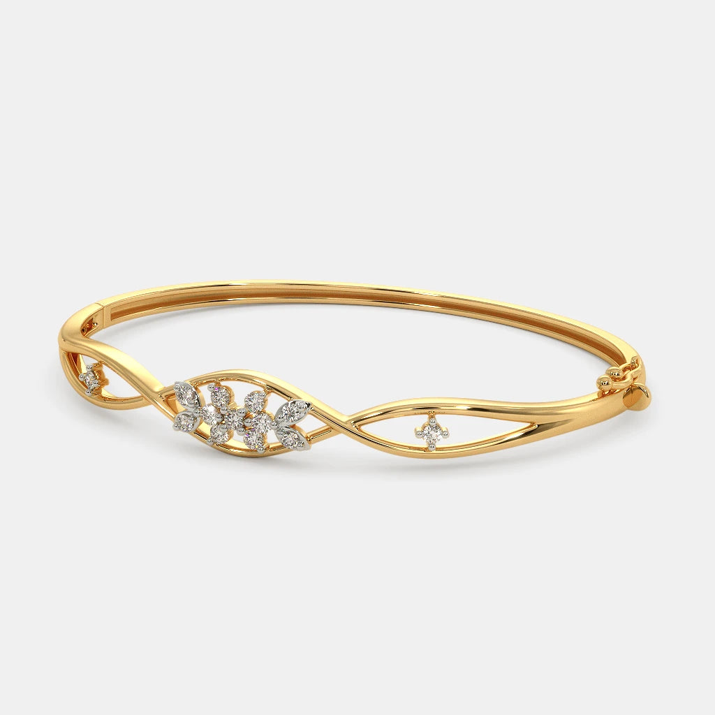 0.285 Ct Round bangles with Purity of 18Kt