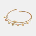 0.007 Ct Round bracelets with Purity of 14Kt