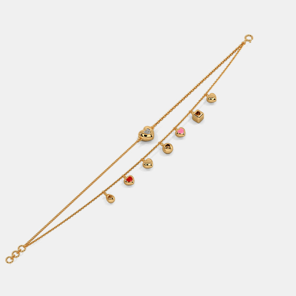 0.007 Ct Round bracelets with Purity of 18Kt