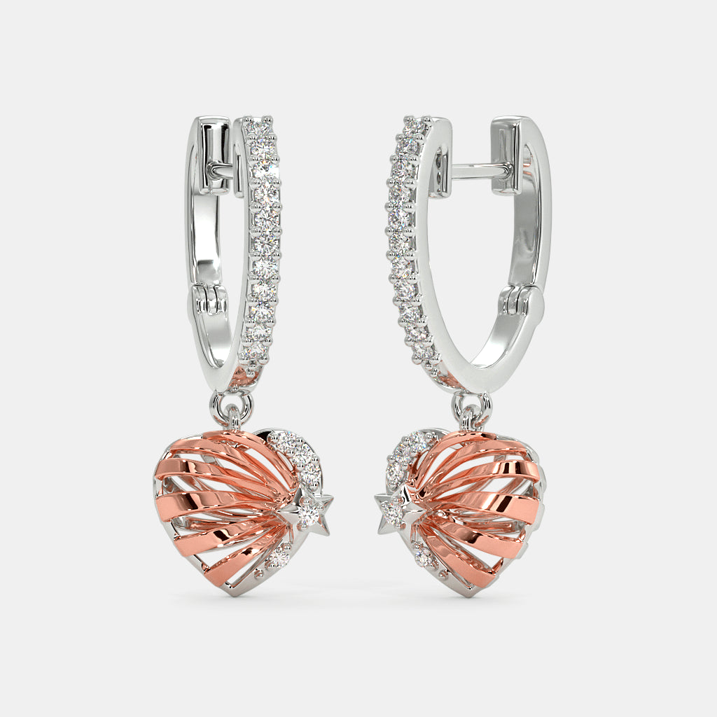 0.137 Ct Round Earrings with Purity of 18Kt