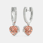 0.137 Ct Round Earrings with Purity of 14Kt