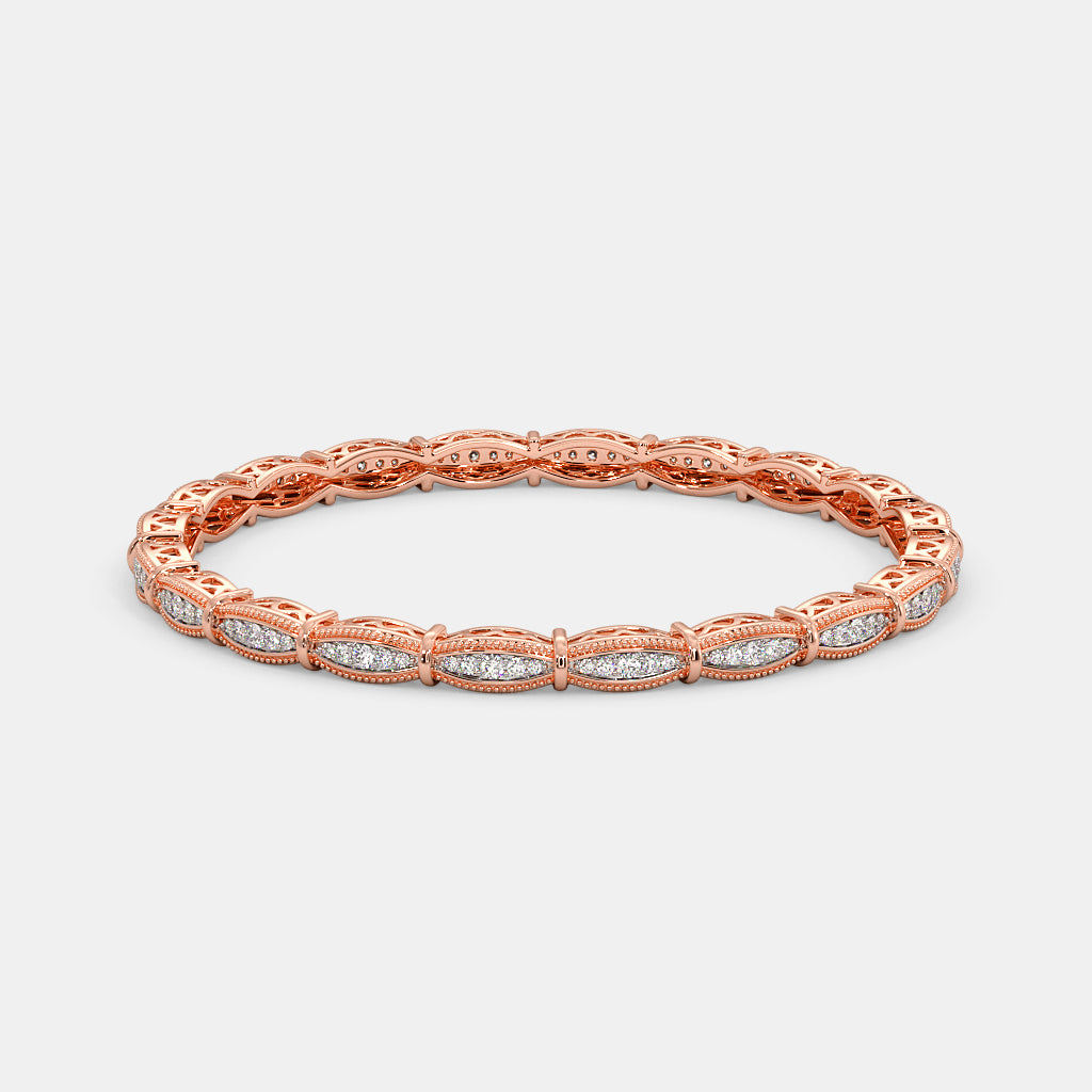 0.840 Ct Round bangles with Purity of 14Kt