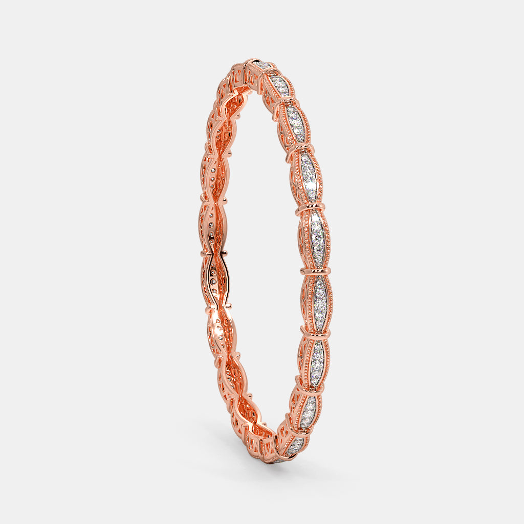 0.840 Ct Round bangles with Purity of 18Kt