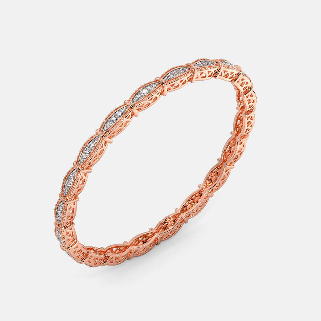 0.840 Ct Round bangles with Purity of 14Kt