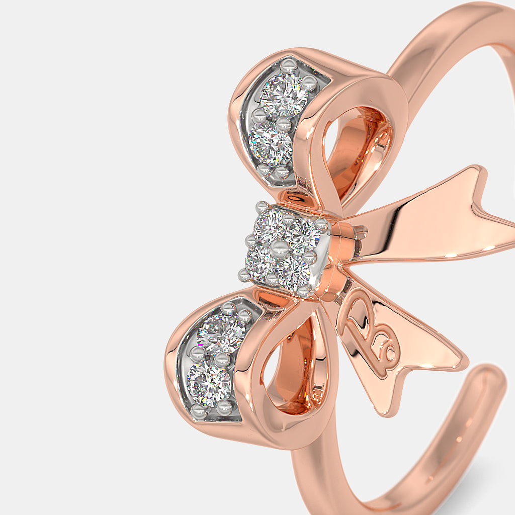 0.043 Ct Round KidsRings with Purity of 18Kt