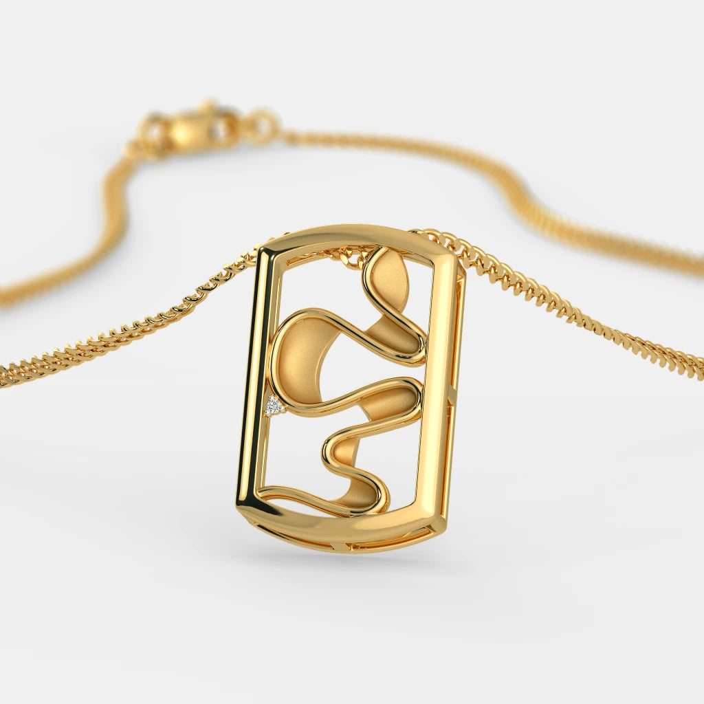 0.005 Ct Round Pendants with Purity of 18Kt