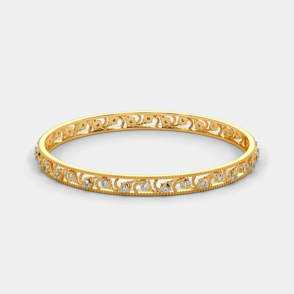 0.800 Ct round bangles with Purity of 14Kt