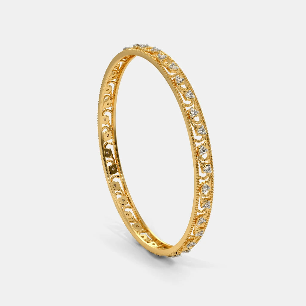 0.800 Ct round bangles with Purity of 14Kt