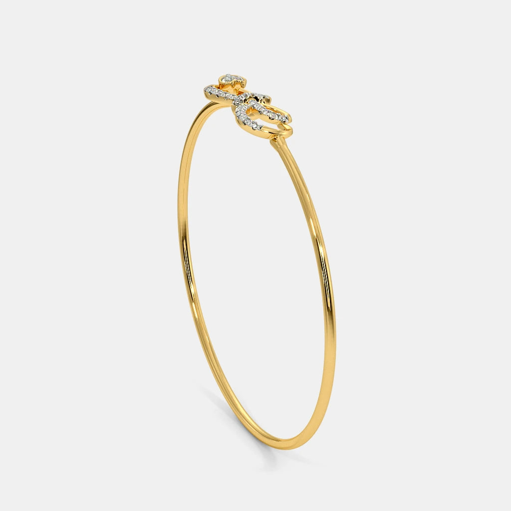 0.166 Ct Round bangles with Purity of 18Kt