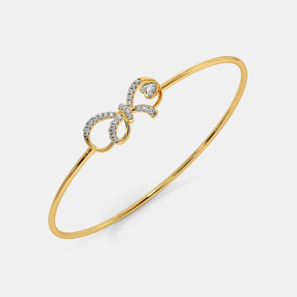 0.166 Ct Round bangles with Purity of 14Kt