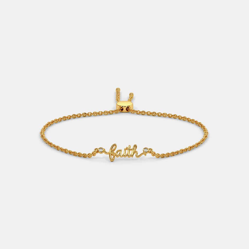 0.020 Ct Round adjustableBracelets with Purity of 14Kt