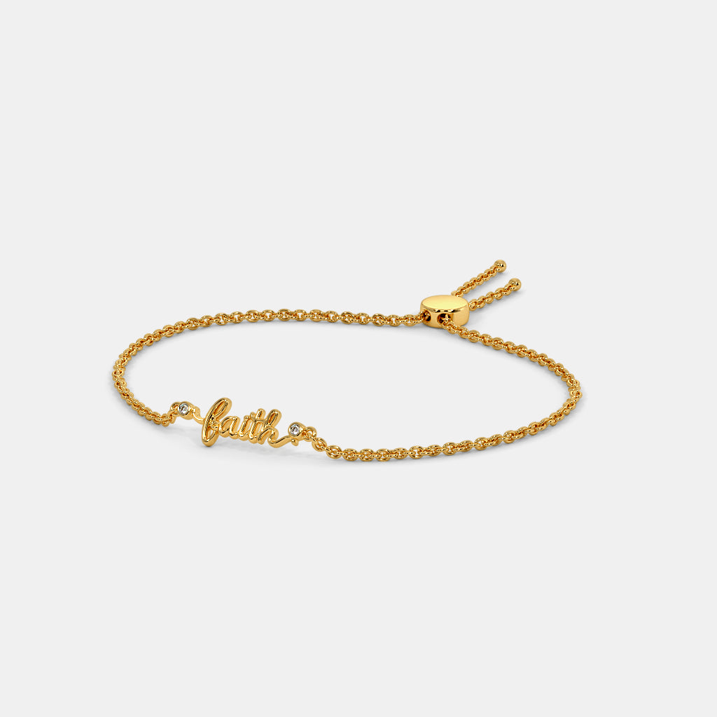 0.020 Ct Round adjustableBracelets with Purity of 18Kt