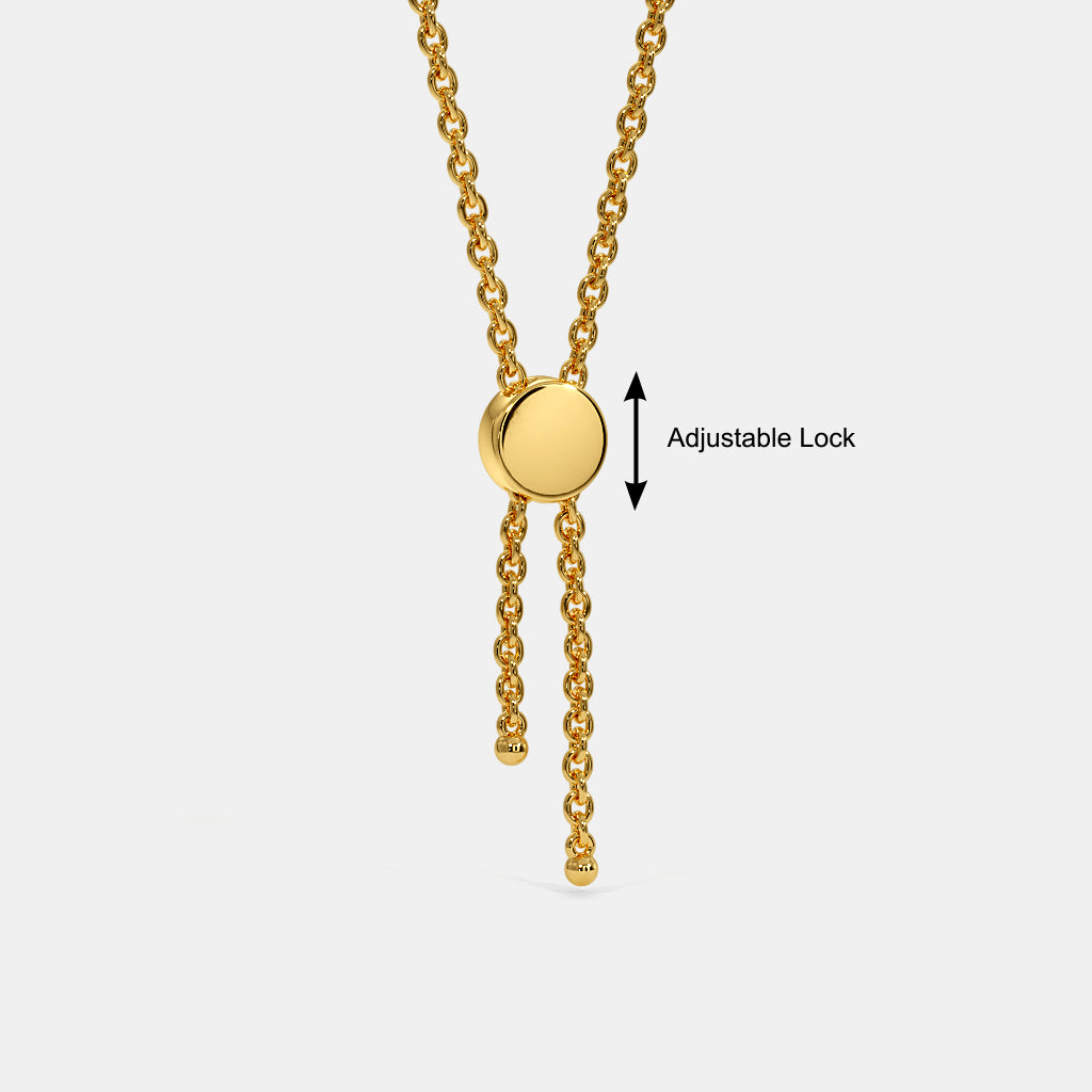 0.020 Ct Round adjustableBracelets with Purity of 18Kt