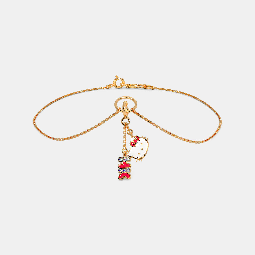 0.030 Ct Round charms with Purity of 14Kt