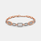 0.668 Ct Round bracelets with Purity of 18Kt