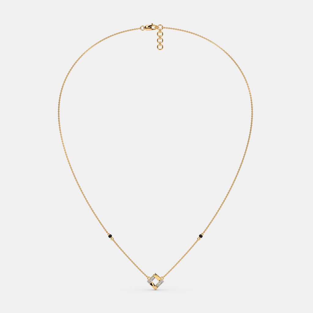 0.022 Ct Round mangalsutra with Purity of 14Kt