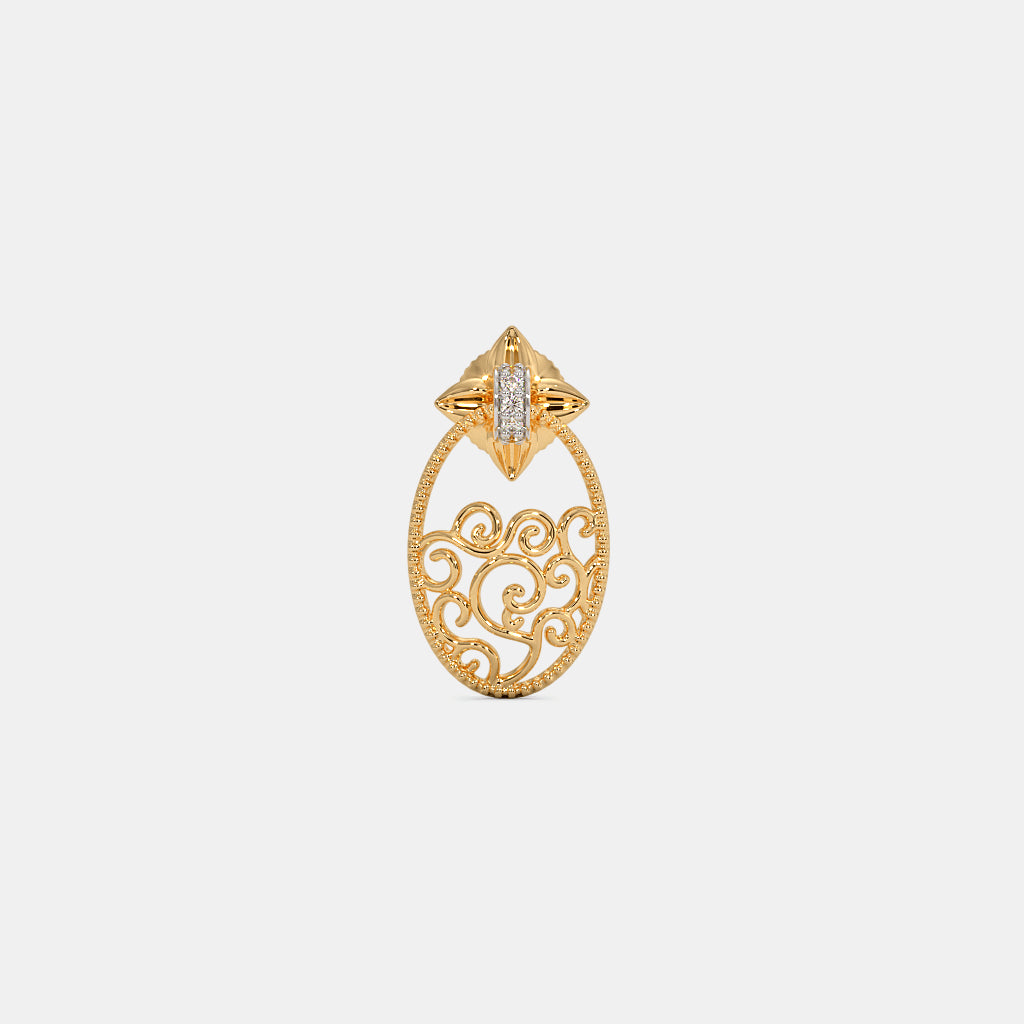 0.027 Ct Round Earrings with Purity of 14Kt