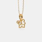 0.008 Ct Round Pendants with Purity of 14Kt