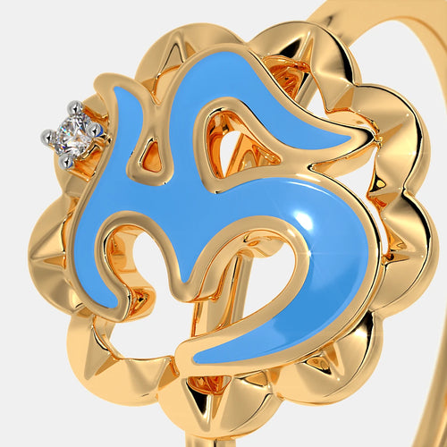 0.005 Ct Round KidsRings with Purity of 14Kt