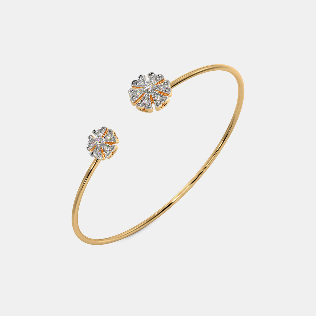 0.162 Ct Round bangles with Purity of 18Kt