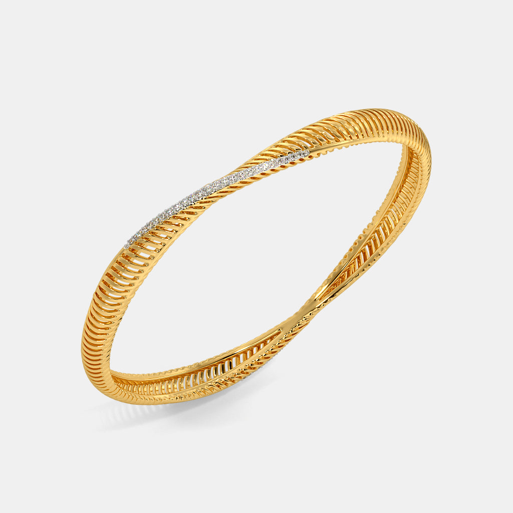 0.340 Ct Round bangles with Purity of 14Kt