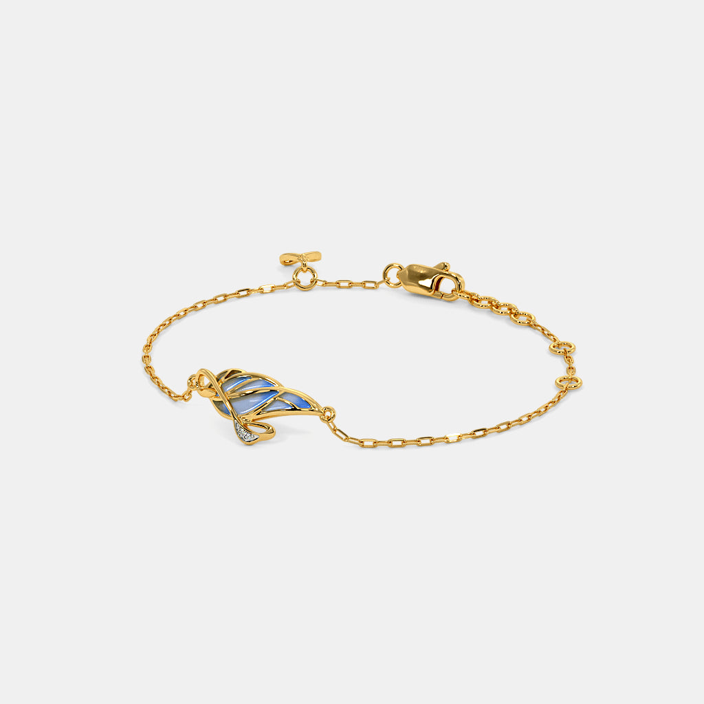 0.011 Ct Round bracelets with Purity of 14Kt