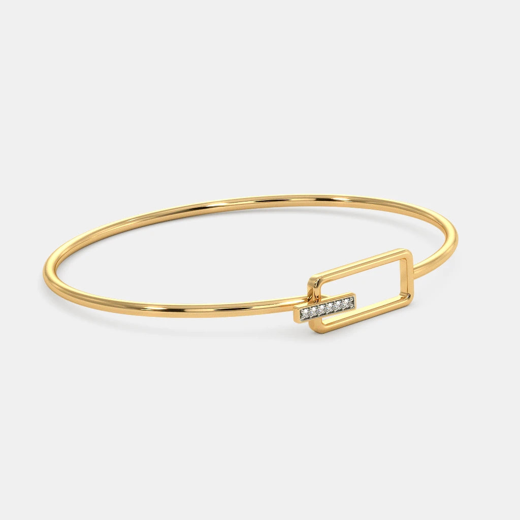 0.036 Ct Round bangles with Purity of 14Kt