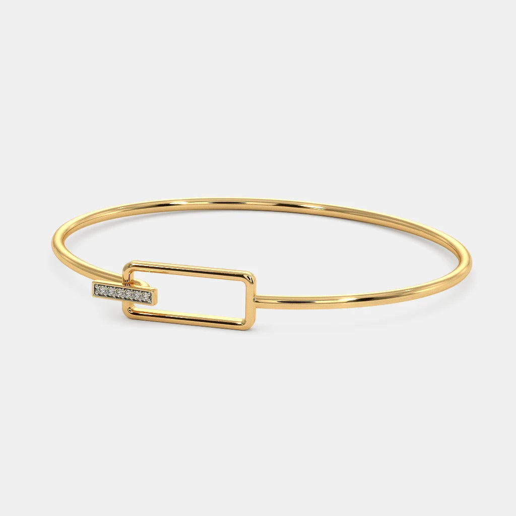 0.036 Ct Round bangles with Purity of 14Kt