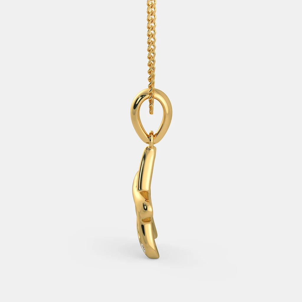 0.015 Ct Round Pendants with Purity of 14Kt