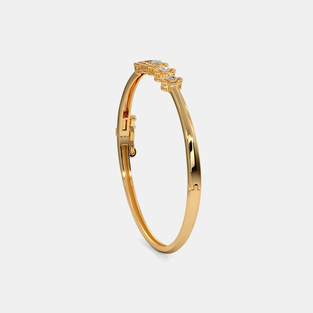 0.025 Ct Round bangles with Purity of 14Kt