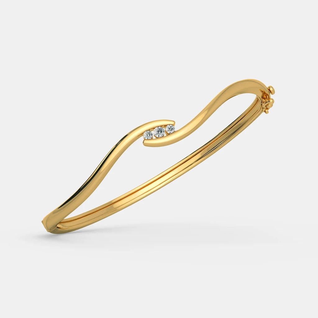 0.149 Ct Round bangles with Purity of 14Kt