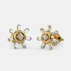 0.255 Ct Round Earrings with Purity of 18Kt