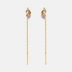 0.104 Ct Round Earrings with Purity of 18Kt