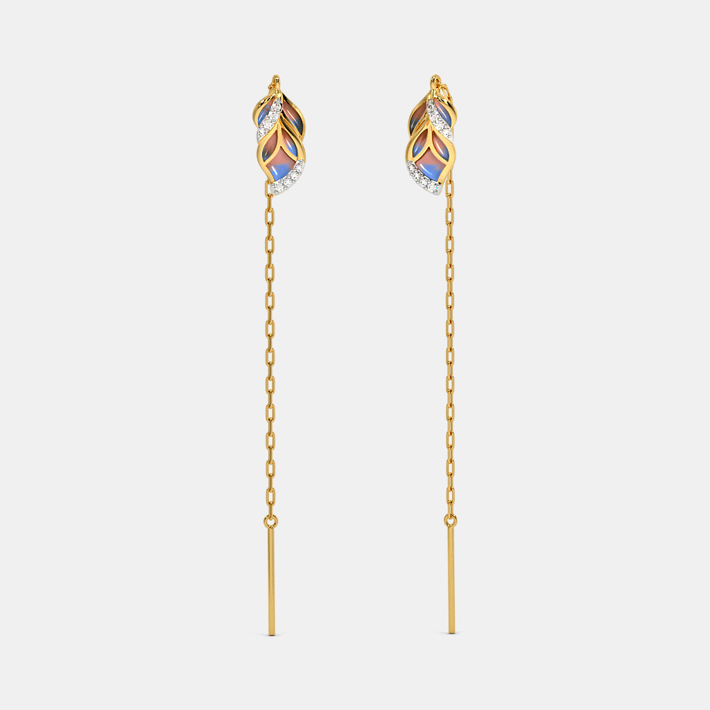 0.104 Ct Round Earrings with Purity of 14Kt