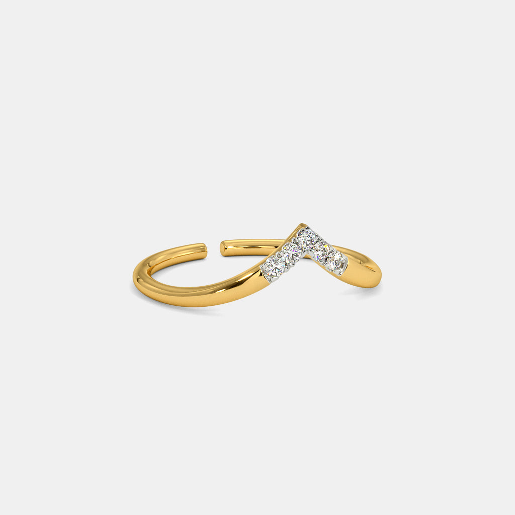 0.050 Ct Round Midi Rings with Purity of 14Kt
