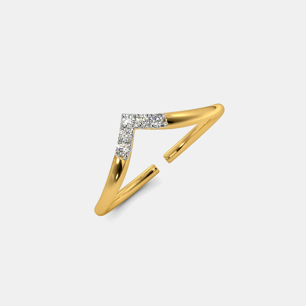 0.050 Ct Round Midi Rings with Purity of 18Kt