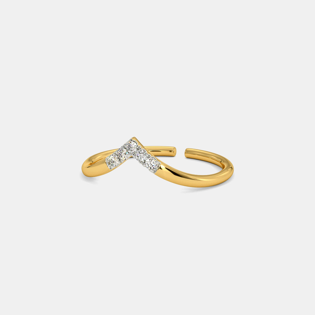 0.050 Ct Round Midi Rings with Purity of 18Kt