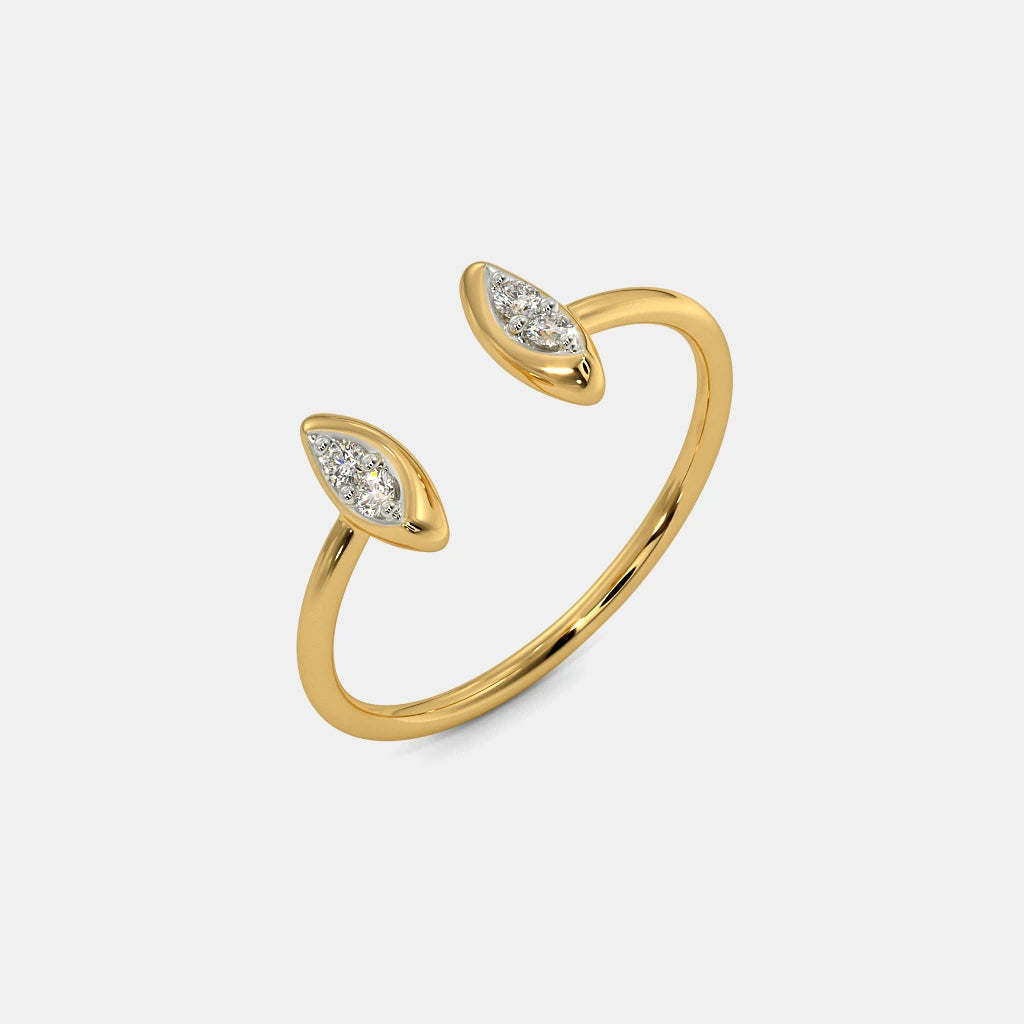 0.040 Ct Round Midi Rings with Purity of 18Kt