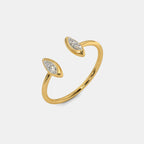 0.040 Ct Round Midi Rings with Purity of 18Kt