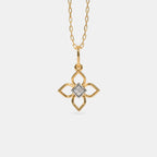 0.011 Ct Round Pendants with Purity of 14Kt