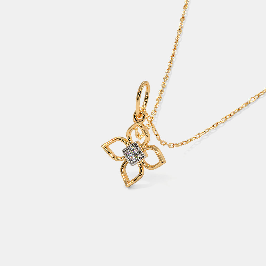 0.011 Ct Round Pendants with Purity of 18Kt