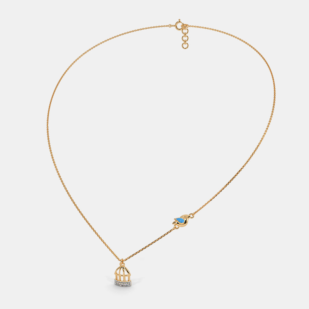 0.014 Ct Round necklaces with Purity of 14Kt
