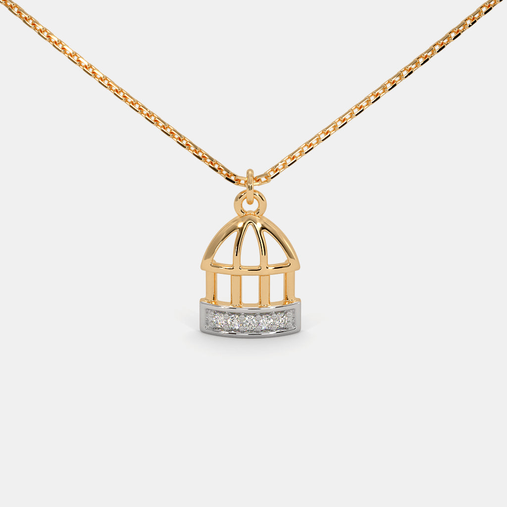 0.014 Ct Round necklaces with Purity of 14Kt