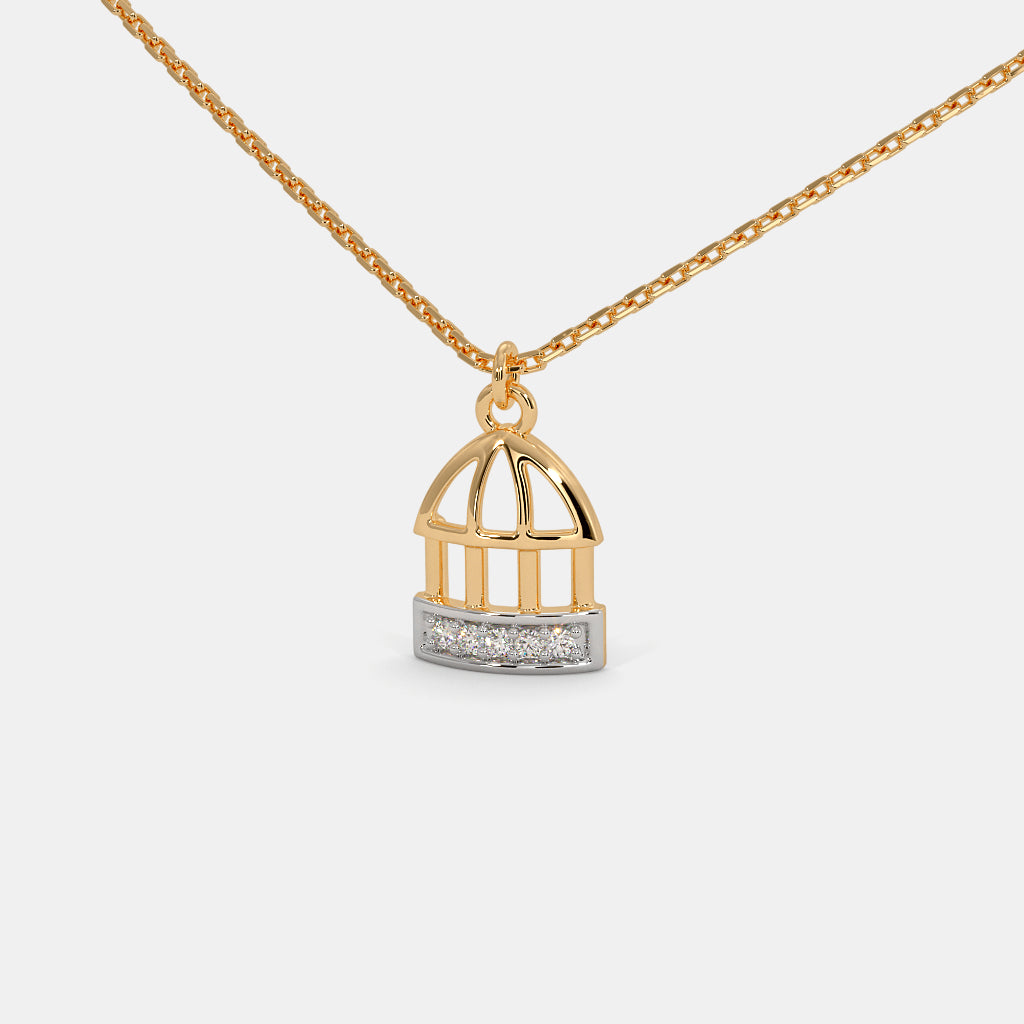 0.014 Ct Round necklaces with Purity of 18Kt