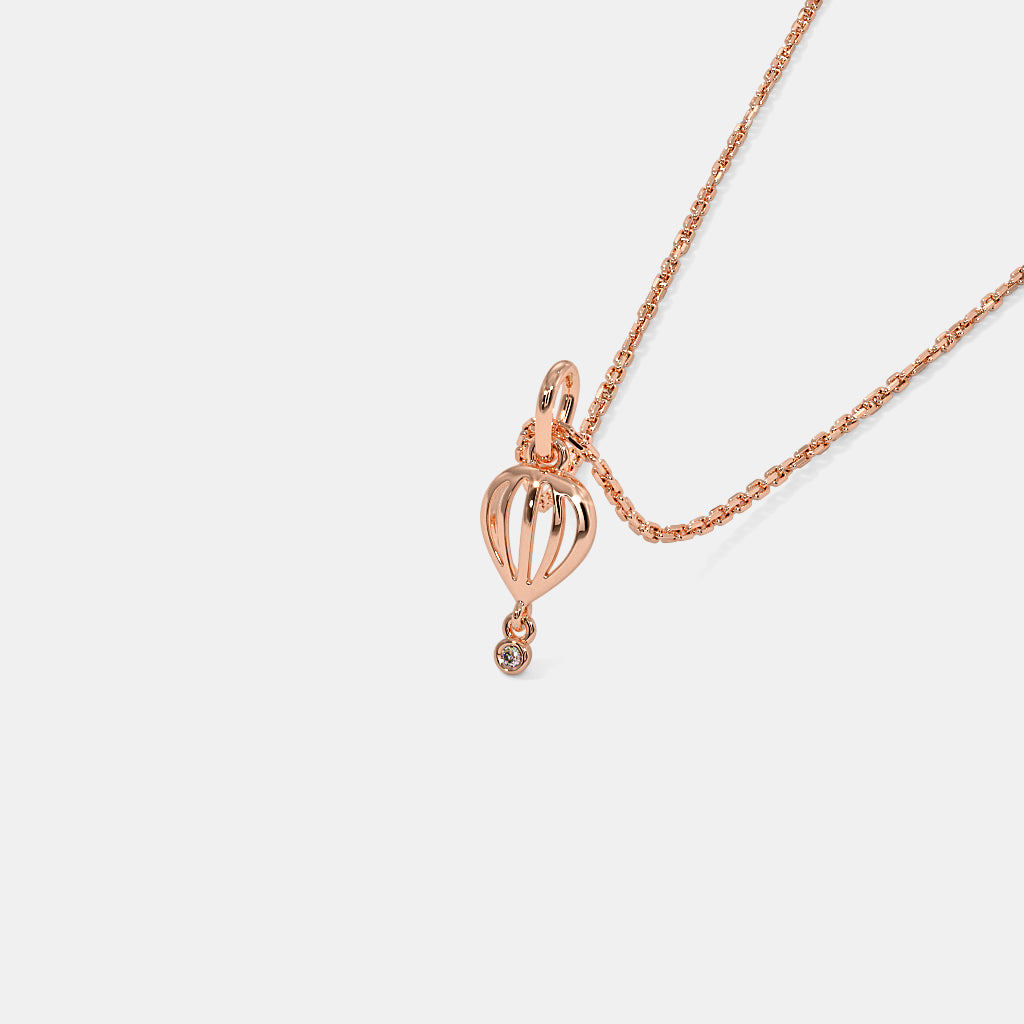 0.010 Ct Round Pendants with Purity of 18Kt