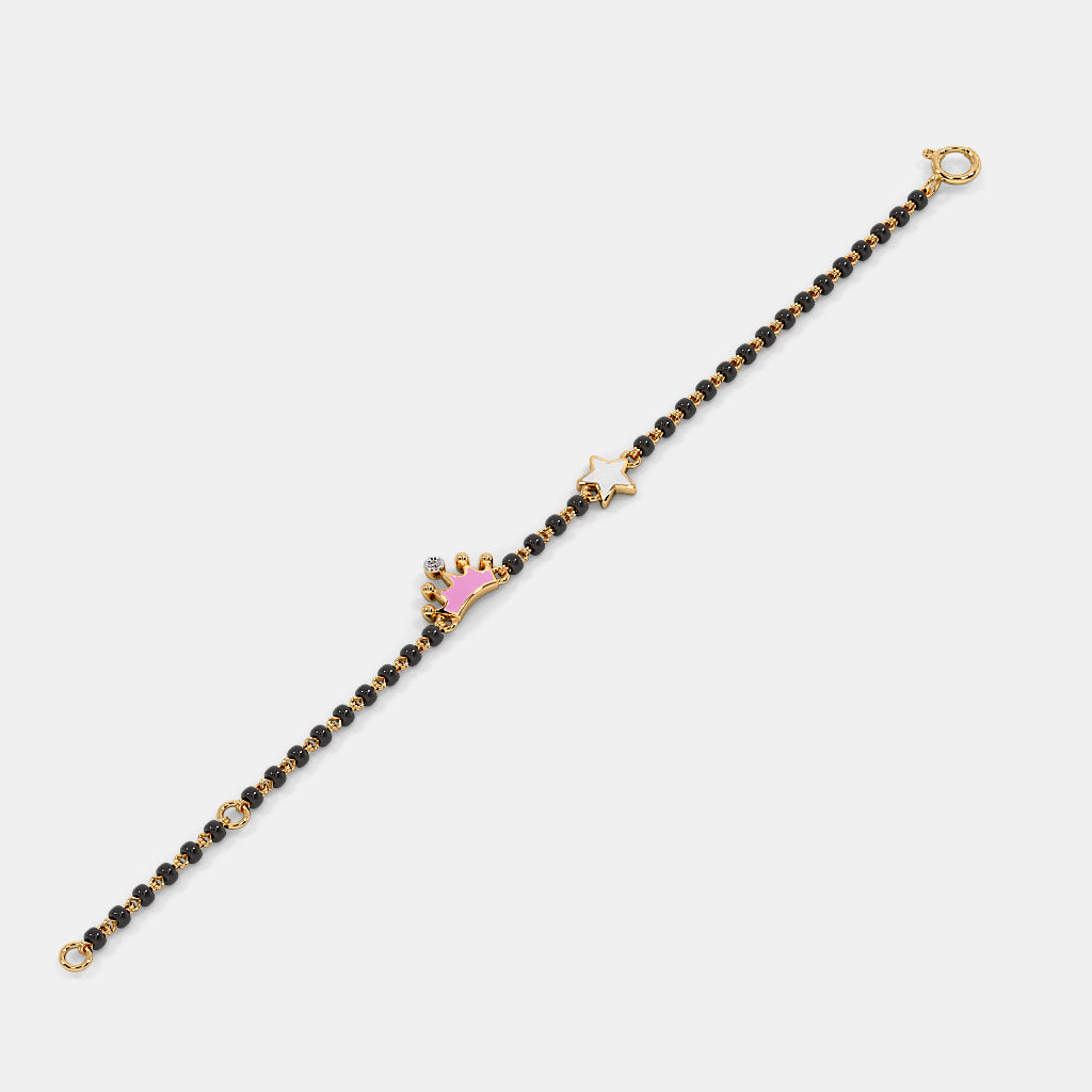 0.010 Ct Round KidsBracelets with Purity of 14Kt