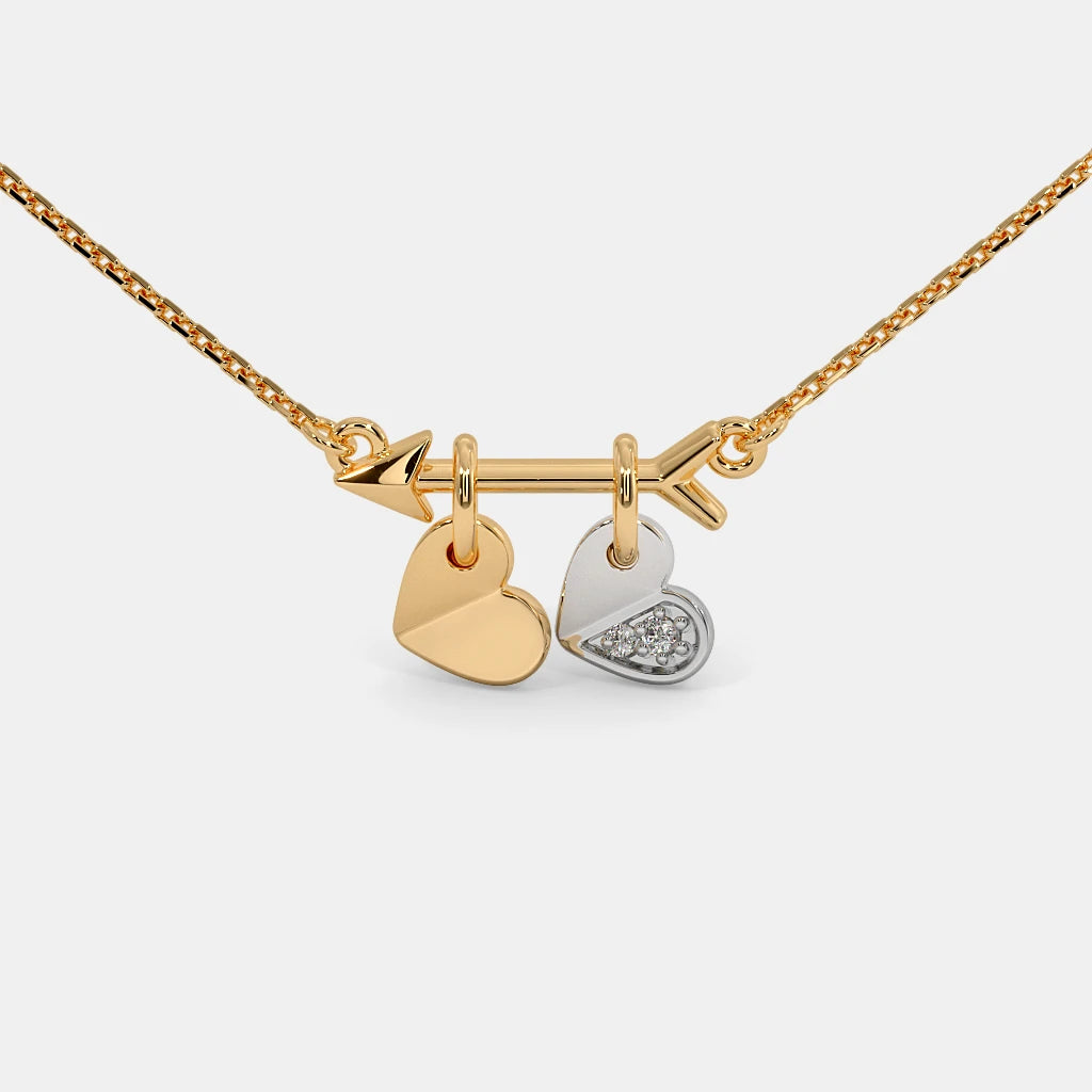 0.011 Ct Round necklaces with Purity of 14Kt